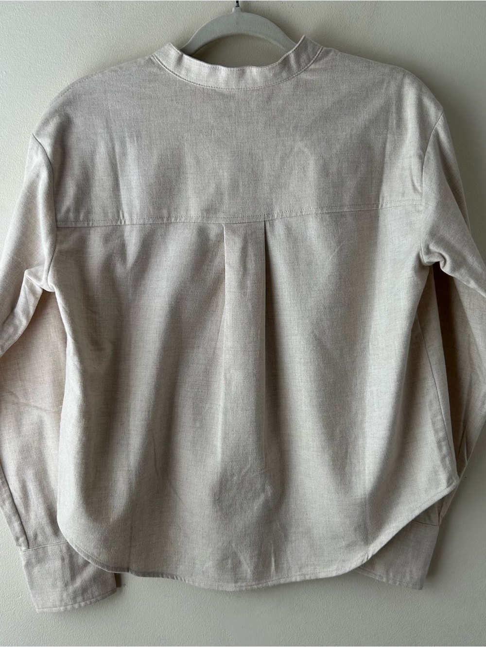 Everlane 100% Organic Cotton Flannel Shirt Button Up Heathered Oat XS - Picture 12 of 12